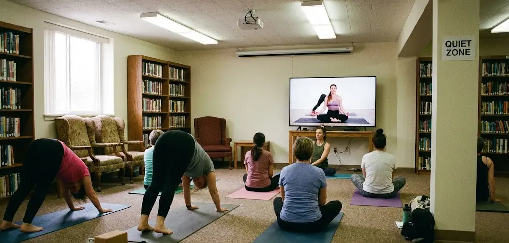 Last Chance to Stretch: Library Hosts Free Yoga Night Tonight