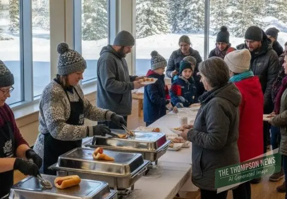 Thompson Service Clubs Serve 400 Hot Dogs at Winterfest on Feb 21