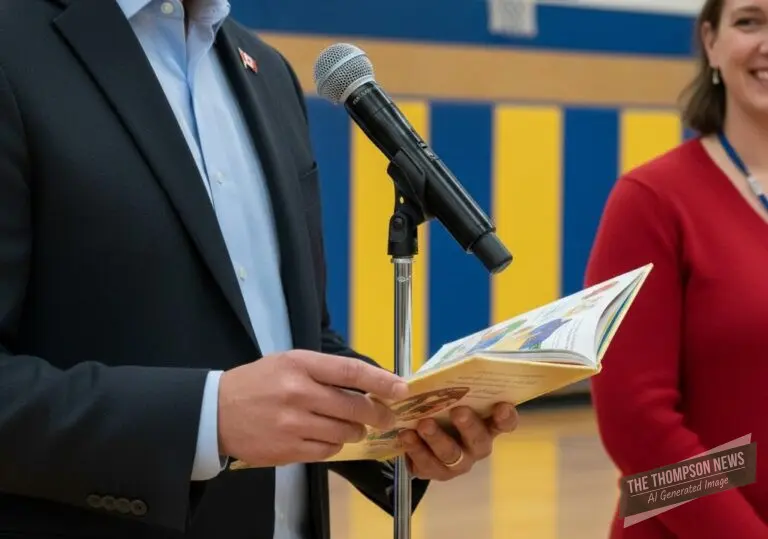 Premier Kinew Surprises Thompson Juniper Students for "I Love to Read" Month