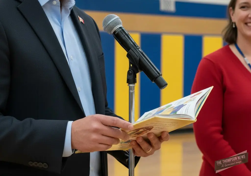 Premier Kinew Surprises Thompson Juniper Students for "I Love to Read" Month