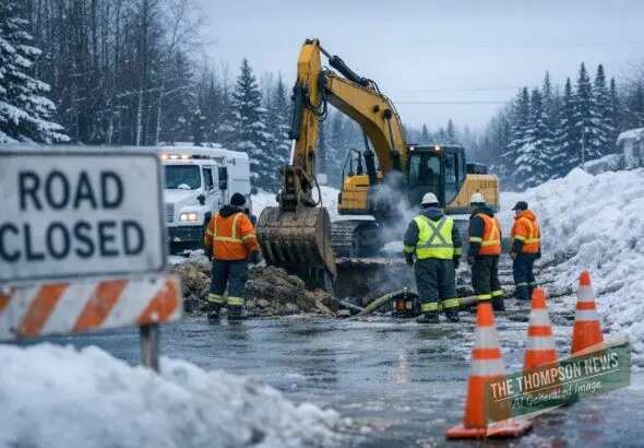Thompson Repairs Water Break on Arctic Drive Feb 11