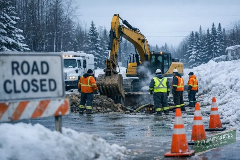 Thompson Repairs Water Break on Arctic Drive Feb 11