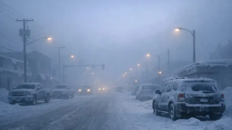 Thompson Continues Under Extreme Cold Warning with Wind Chills to -55°C on Feb 27 - AI Generated Image