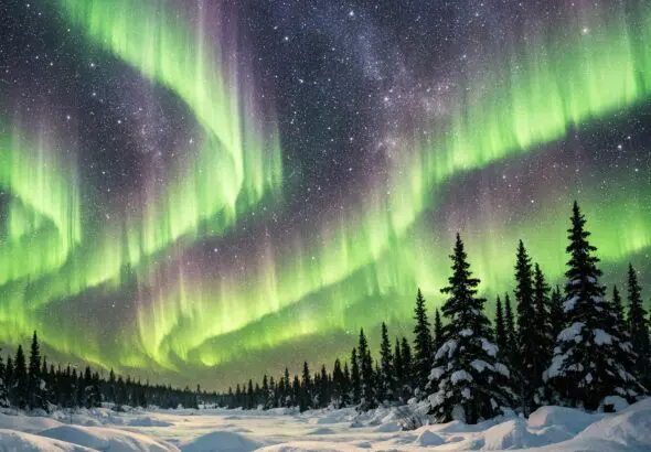 Northern Lights Alert: Active Auroral Conditions Forecast for Thompson on Feb 27 - AI Generated Image