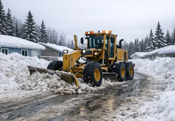 Thompson Public Works Clears Snow in Burntwood and Southwood Areas on Feb 26 - AI Generated Image