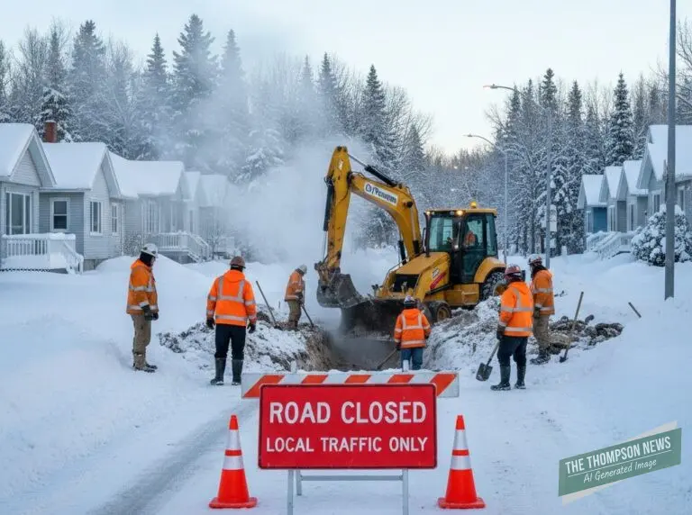 Thompson Closes Section of Grass River Drive for Water Break Repair on Feb 25