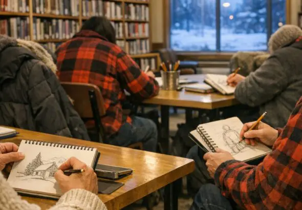 Thompson Public Library Launches Sketching Workshop Series with Local Artist Rya Hornik - AI Generated Image