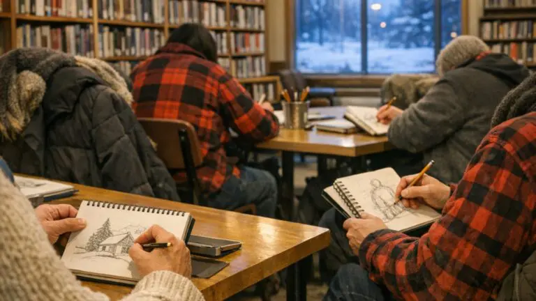 Thompson Public Library Launches Sketching Workshop Series with Local Artist Rya Hornik - AI Generated Image