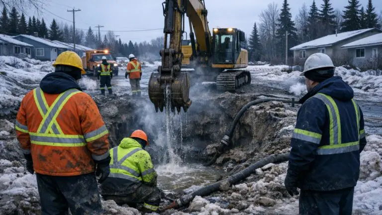 Thompson Closes Section of Nelson Road for Water Break Repair on Mar 30 - AI Generated Image