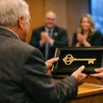 Nick DiVirgilio Receives Key to the City of Thompson for Decades of Community Service on Mar 9 - AI Generated Image