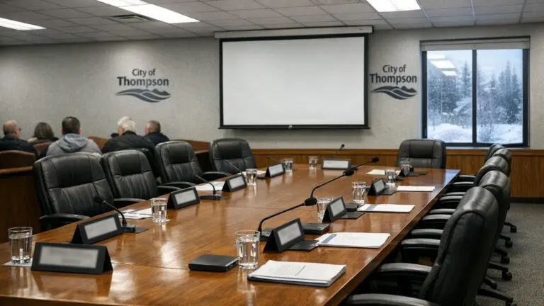 Thompson Public Safety Committee Meets Mar 18 to Hear Delegation on Homelessness and Shelter Capacity - AI Generated Image