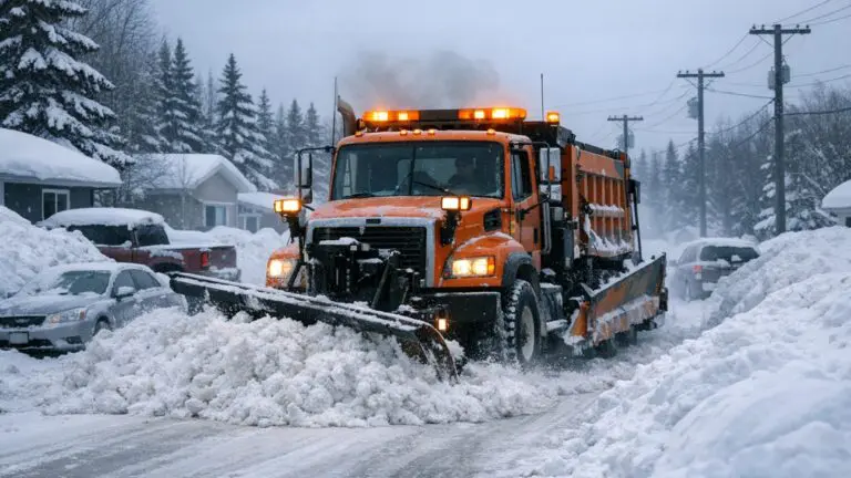 Thompson Public Works Continues Snow Clearing on Priority Streets on Mar 11 - AI Generated Image