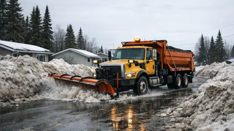 Thompson Public Works Clears Snow on Selkirk Avenue, Lynx Crescent and Caribou Road on Mar 31 - AI Generated Image