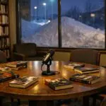 Thompson Public Library Hosts True Crime Podcast Discussion Group on Mar 25 - AI Generated Image