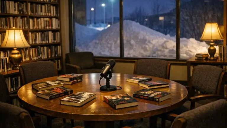 Thompson Public Library Hosts True Crime Podcast Discussion Group on Mar 25 - AI Generated Image