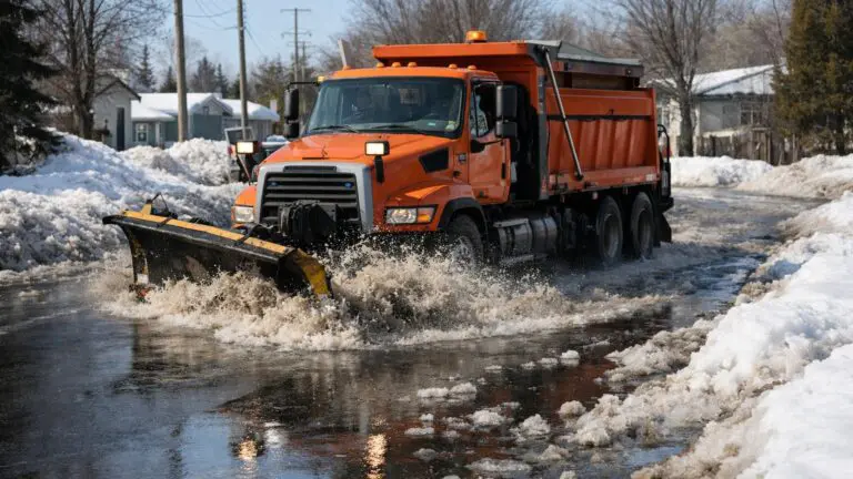 Thompson Public Works Snow Clearing on April 2 May Cause Temporary Road Closures in Juniper Area - AI Generated Image