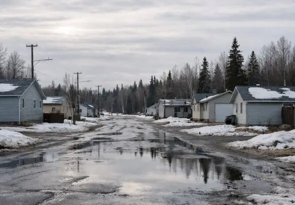 Thompson Hits Above-Normal High of +3°C Friday Before Weekend Flurries, Snow and a Cold Return Sunday, Apr 5 - AI Generated Image