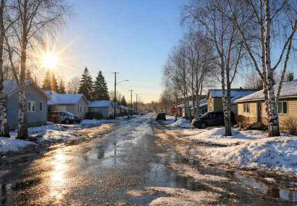 Thompson Weather: Sunny Start at -14°C Today, Flurries by Thursday, and Weekend Snow with -21°C by Monday Night - AI Generated Image