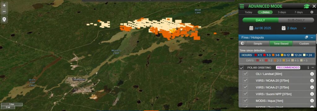 Thompson Wildfire Update: Progress Made as Fire Held North of Radar Tower
