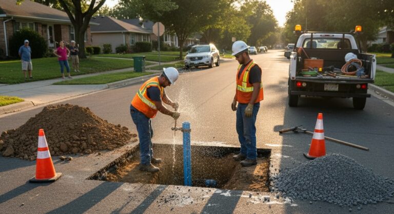 Water Break Repair Underway on Mitishto Bay