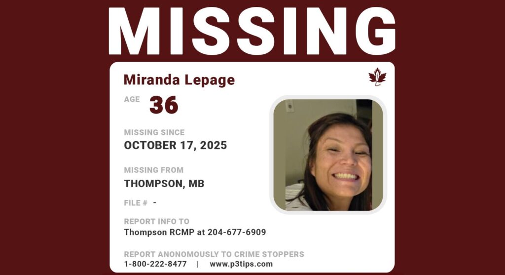 Manitoba RCMP Searching for Missing Woman Last Seen in Thompson