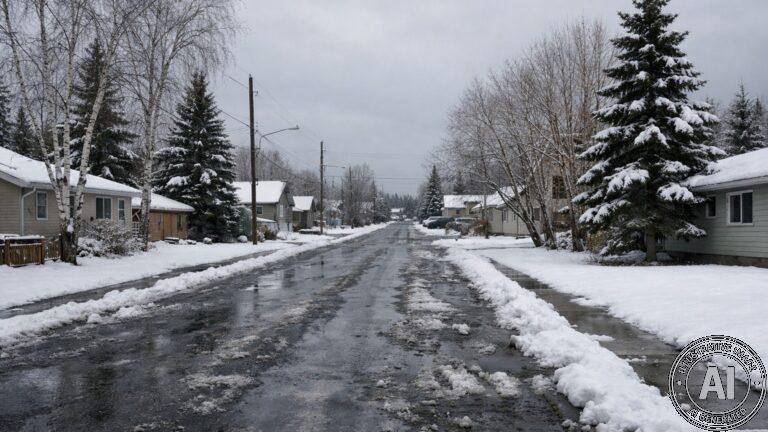 Thompson Forecast Calls for 5 to 10 cm Snowfall Tuesday as Week of Apr 13 Brings Continued Winter Conditions - AI Generated Image